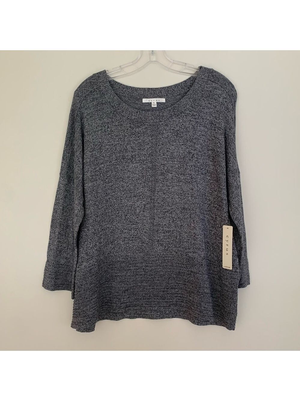 CYRUS Gray Heathered Long Sleeve Knit Tunic